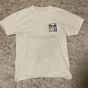 Obey graphic t-shirt, color:cream